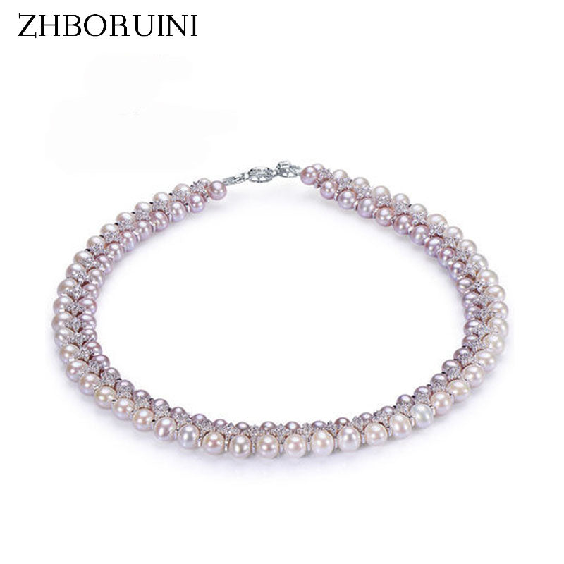 Fashion Necklace Pearl Jewelry Natural Freshwater Pearl Yuanyuan Gao 925 Sterling Silver Jewelry For Women Wedding Gif