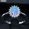 For Woman Genuine Natural Fire Opal Ring 925 Sterling Silver Rings Color Gemstone Fine Jewelry
