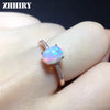 Genuine Natural Fire Opal Ring Solid 925 Sterling Silver For Women Colour Gem Stone Rings Fine Jewelry