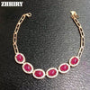 Natural Ruby Gem Bracelet Genuine Solid 925 Sterling Silver Precious Stone Women Prom Fine Jewelry Ro Luxury