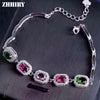 Natural Tourmaline Gemstone Bracelet Genuine Solid 925 Sterling Silver Real Color Gem Bracelets For Women Fine Jewelry