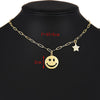 ZHINI Female's Smiley Face Choker Necklaces Boho Gold Color Star Party Pendant Necklace Rhinestone Handmade Jewelry 2021