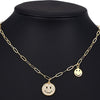 ZHINI Female's Smiley Face Choker Necklaces Boho Gold Color Star Party Pendant Necklace Rhinestone Handmade Jewelry 2021