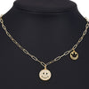 ZHINI Female's Smiley Face Choker Necklaces Boho Gold Color Star Party Pendant Necklace Rhinestone Handmade Jewelry 2021
