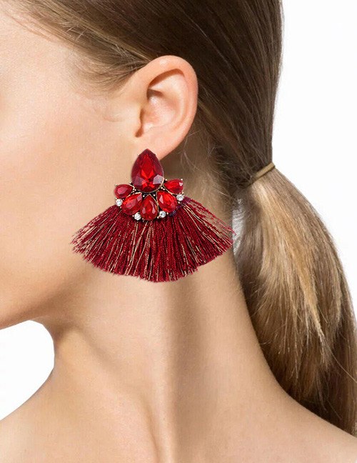 Fashion Style Jewelry Hot Sale Cheap Tiny Fringed Wedding Small Tassel Earrings for Women 6 Colors Statement Drop Earrings