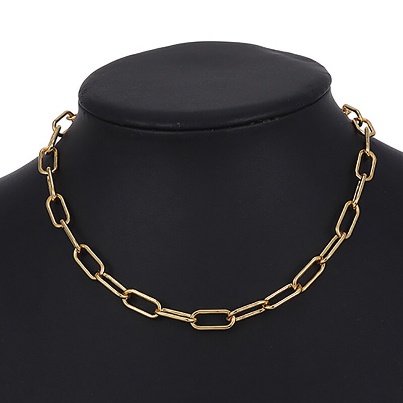 ZHINI Punk Figaro Chain Choker Necklace For Women Golden Chain Statement Necklace Wedding Trendy Jewelry collares