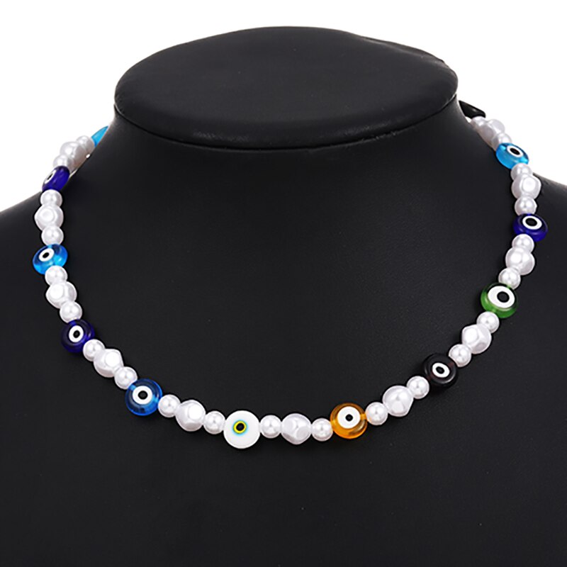 ZHINI Simple Gothic Baroque Pearl Choker Necklace For Women  Retro Female Necklace Wedding Jewelry 2021 collares