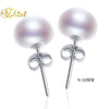 925 Sterling Silver Jewelry Pearl Earrings White Natural Pearl Stud Earrings For Women Fine Wedding Gift E235