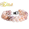 Baroque Pearl Bracelets Natural Pearl Strand bracelets Double Layer 18cm Fine Jewelry For Girl Women Gift S10