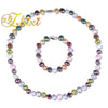 Baroque Pearl Jewelry Set Real Pearl Choker Necklace Bracelet 8-9mm Fine Wedding brands Party Gift T206