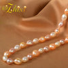 [ZHIXI] Baroque Pearl Necklaces Fine Pearl Jewelry Natural Chokers Necklace Women 9-10mm F003