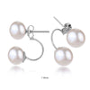 Double Pearl Earring 925 Silver Jewelry Real Freshwater Pearl Stud Earrings White New Trendy Party Gift for Women E274