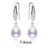 Natural Pearl Earrings Fine Jewelry White Pearl Drop Earrings for Wedding 9-10mm [E203]