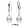 Natural Pearl Earrings Fine Jewelry White Pearl Drop Earrings for Wedding 9-10mm [E203]