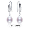 Natural Pearl Earrings Fine Jewelry White Pearl Drop Earrings for Wedding 9-10mm [E203]