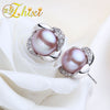 Pearl Earrings For Women Fine Jewelry 8-9mm Natural Pearl Stud Earrings Trendy Engagement Gift For Love Flower E062