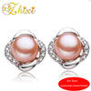 Pearl Earrings For Women Fine Jewelry 8-9mm Natural Pearl Stud Earrings Trendy Engagement Gift For Love Flower E062