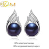 [ZHIXI] Pearl Earrings For Women Fine Jewelry Genuine Pearl Stud Earrings 9-10mm New Trendy With Gift Box E1059