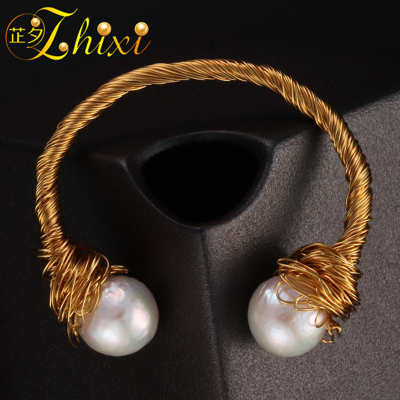 Pearl Jewelry Baroque Pearl Bracelets 10-11MM Natural Stone Charm bracelets Fine Jewelry For Women Party Gift EB226