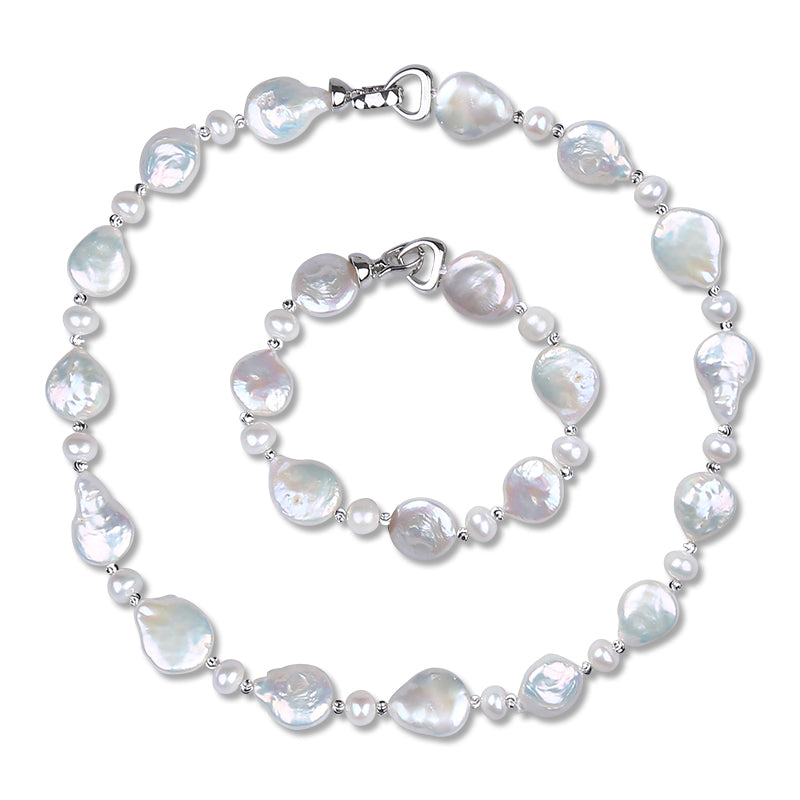 Pearl Jewelry Sets For Women Maxi Baroque Pearl Choker Necklace Bracelet Fine Jewelry Set Anniversary Gift For Love T230