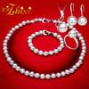 [ZHIXI]Real Pearl Jewelry Set White Natural Broque Pearl Necklace Bracelet Earrings Ring For Women Trendy Gift T125