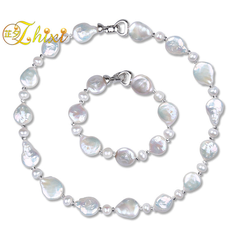 choker necklace bracelet pearl jewelry sets for women beads gift natural simple trendy anniversary buckle baroque T210