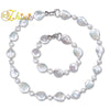 choker necklace bracelet pearl jewelry sets for women beads gift natural simple trendy anniversary buckle baroque T210