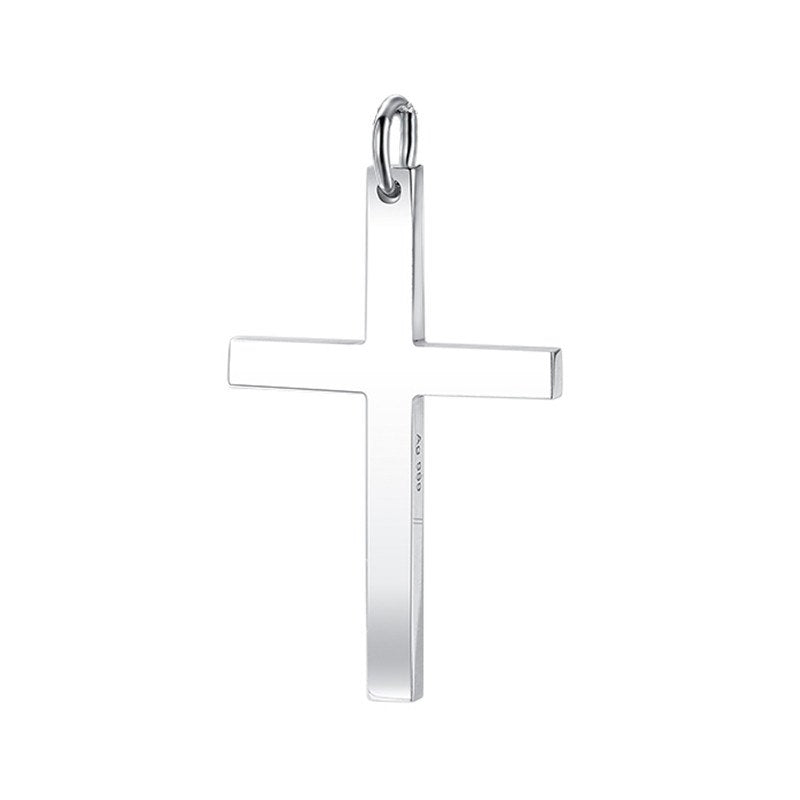 925 Silver Cross Necklace for Men Women Solid S925 Sterling Silver Cross Pendant Necklace Jesus Christianity Jewelry