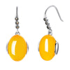 925 Sterling Silver Gemstone Garnet Dangle Earrings Vintage Green Yellow Chalcedony Flower Earrings For Women