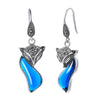 Fashion 925 Sterling Silver Sapphire Earrings for Women Fox Animal Earrings 100% Fine Jewelry
