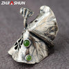 Green Stone & Lotus Hollow Ring for Women Female 990 Sterling Silver Rings New Fashion Gifts