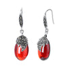 Leaves Gemstone Garnet Earrings for Women 925 Sterling Silver Fine Jewelry Anniversary Birthd Gift