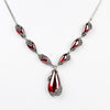 Ro Gemstone Garnet 925 Sterling Silver Necklace Chain Women Jewelry Wedding Birthd Gift