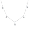 Solid 925 Sterling Silver Chains Necklaces for Women 40cm Clear Zircon Star Necklace Female Jewelry Best Gift