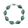 Thai Silver Black Stone Sapphire Bracelets for Women 925 Sterling Silver Link Bracelet Fine Jewelry