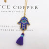 ZHONGVI Miyuki Gold Chain Evil Eye Necklaces Jewelry Delica Beads Fatima Hamsa Hand Women Tassel Handmade Jewellery Gift