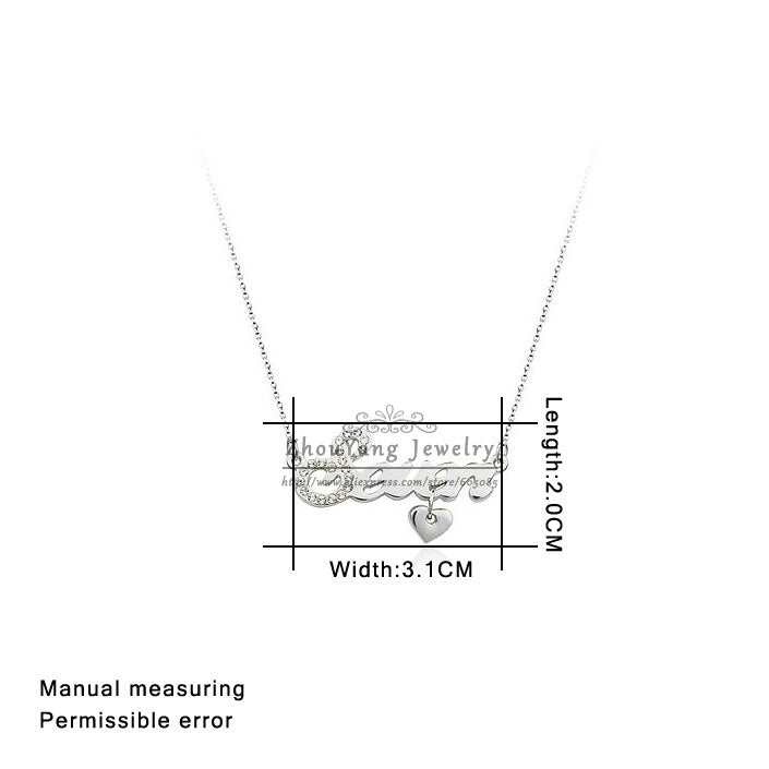 ZHOUYANG ZYN077 Seven Love Silver Color Necklace Pendant Jewelry Made with Austria Crystal