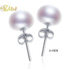 ZHXI Pearl Earrings Sterling Silver Jewelry 8-9MM Natural Pearl Earrings Fine Trendy Engagement Gift For Women E2534
