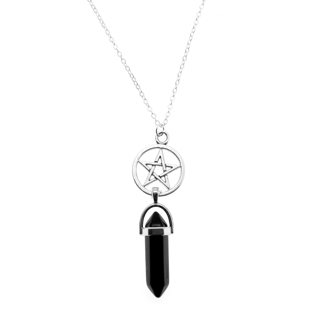 ZILPOIT  Natural Crystal Jewelry Hexagon Chakra Necklace Pentagram Star Pendant Necklace #543