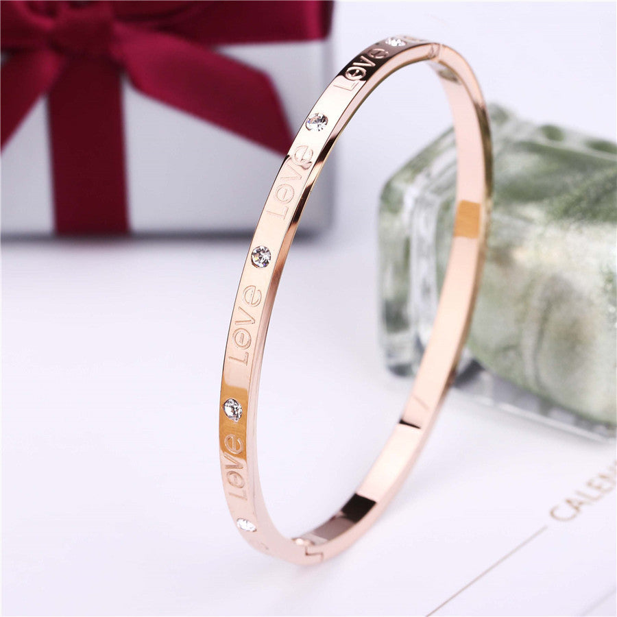 Fashion Love Bangles For Women Stainless Steel PVD Gold Silver Rose Gold Brand Jewelry Gift Wristband Bracelet Women 2020
