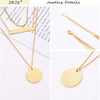 ZMZY Bar Bohemia Stainless Steel Necklace Charm Pendant Multi Layer Disc Necklace Choker Jewelry Mother Women Gift