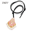 ZMZY Boho Beaded Sweater Miyuki Beads Necklace Tassel Colliers Choker Gifts Women Pendant Necklace Ethnic Jewelry