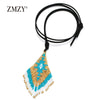 ZMZY Boho Beaded Sweater Miyuki Beads Necklace Tassel Colliers Choker Gifts Women Pendant Necklace Ethnic Jewelry