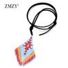 ZMZY Boho Beaded Sweater Miyuki Beads Necklace Tassel Colliers Choker Gifts Women Pendant Necklace Ethnic Jewelry