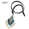 ZMZY Boho Beaded Sweater Miyuki Beads Necklace Tassel Colliers Choker Gifts Women Pendant Necklace Ethnic Jewelry