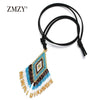 ZMZY Boho Beaded Sweater Miyuki Beads Necklace Tassel Colliers Choker Gifts Women Pendant Necklace Ethnic Jewelry
