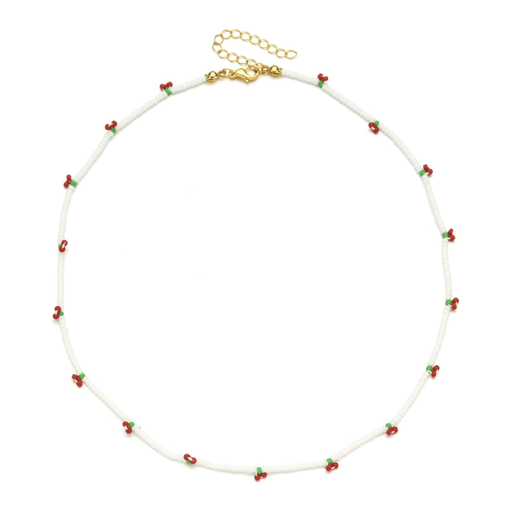 ZMZY Miyuki Bead Flower Necklace Multicolor Choker Necklace Simple Cute Strand Daisy Colorful Women String Collar Gift