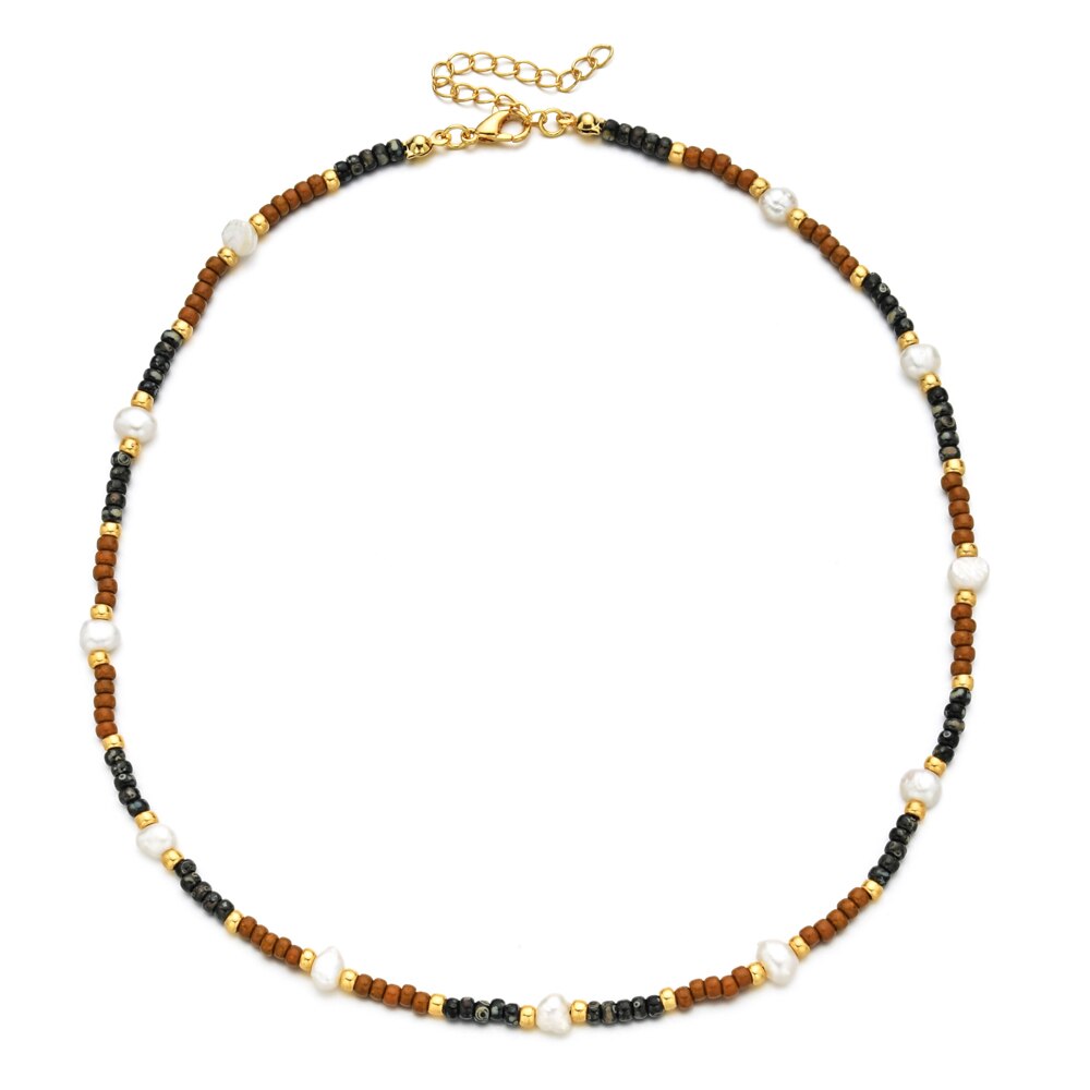 ZMZY  Natural Freshwater Pearl Necklace Jewelry for Women Gift Wedding Chain Necklace Miyuki Beads Choker Handmade DIY