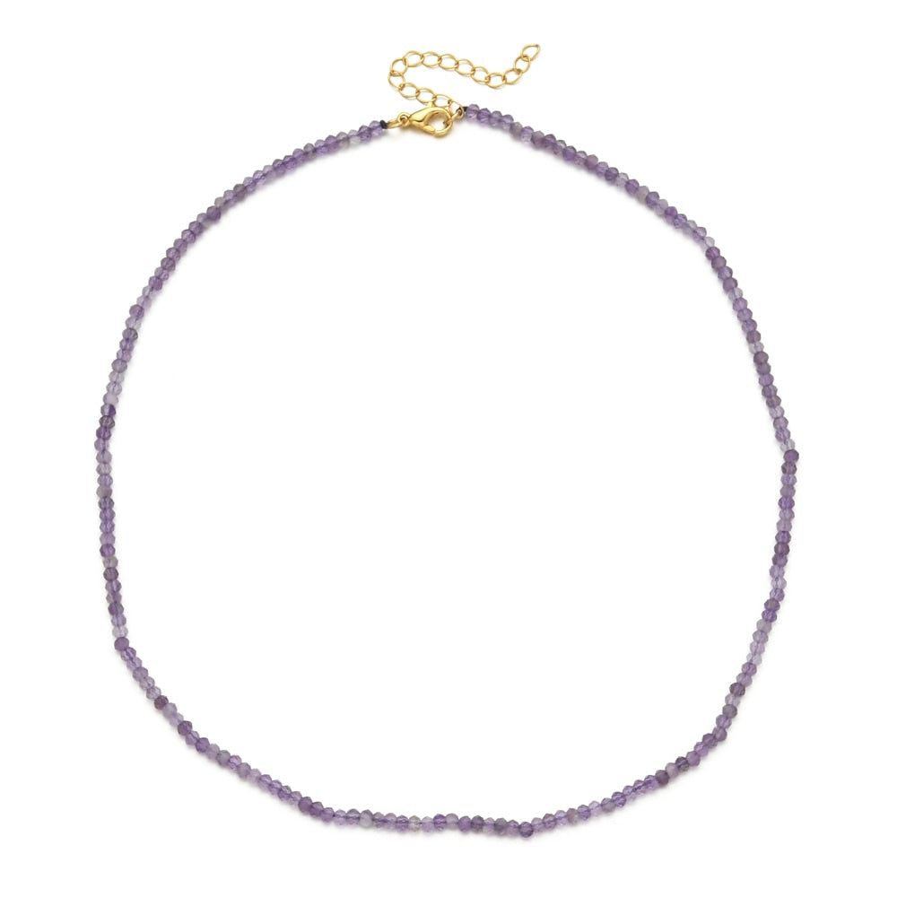 ZMZY Multicolor Cute Choker Faceted Beads Necklace Natural Stones Filled Collier Femme Women Boho Necklace Statement Jewelry