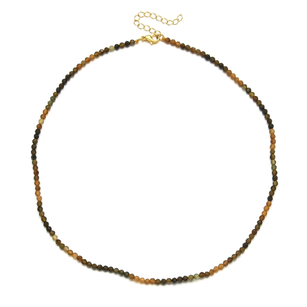 ZMZY Multicolor Cute Choker Faceted Beads Necklace Natural Stones Filled Collier Femme Women Boho Necklace Statement Jewelry